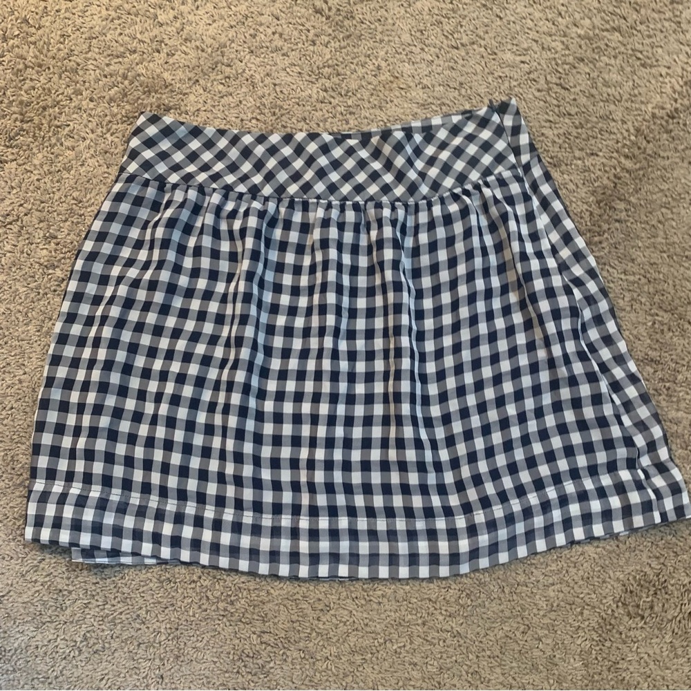 Gap Navy White Checkered Skirt 12